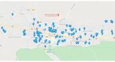 Mapa miasta z umiejscowieniem nowych nasadzeń mieszkańców
