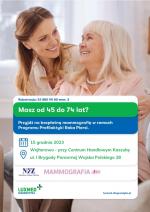 Bezpłatne badania mammograficzne dla Pań w wieku 45-74 lat