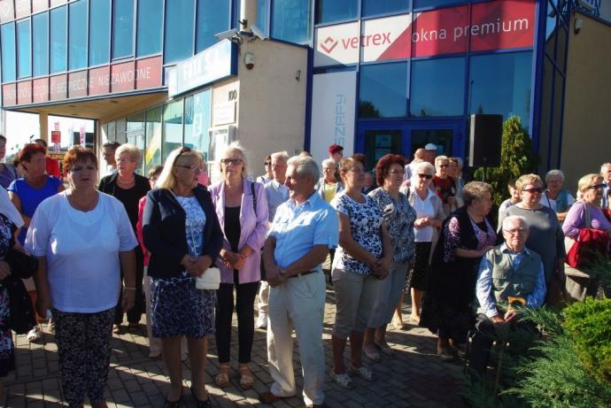Tablica pamiątkowa z okazji 80-lecia figury Matki Bożej na Śmiechowie 