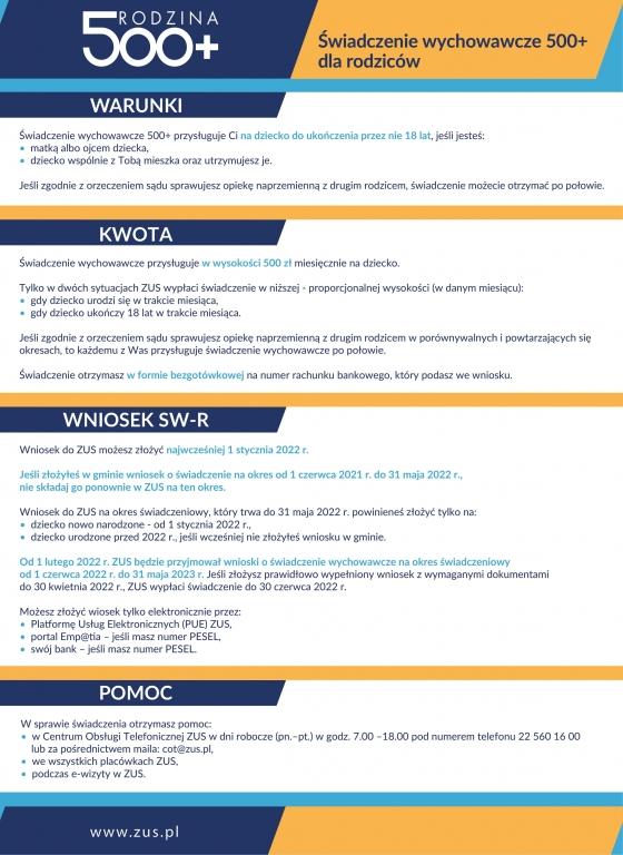 Świadczenie wychowawcze 500+ od 2022 roku