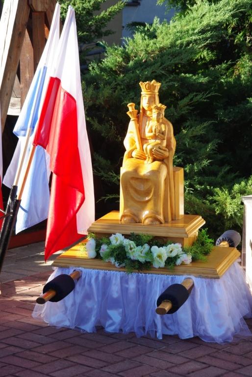 Tablica pamiątkowa z okazji 80-lecia figury Matki Bożej na Śmiechowie 