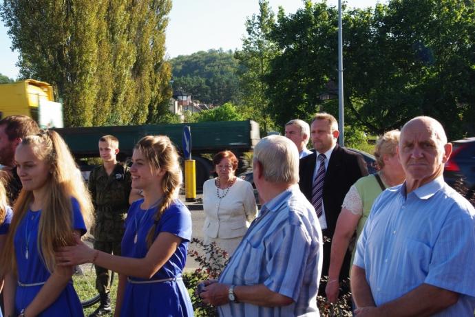 Tablica pamiątkowa z okazji 80-lecia figury Matki Bożej na Śmiechowie 